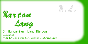 marton lang business card