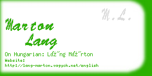 marton lang business card